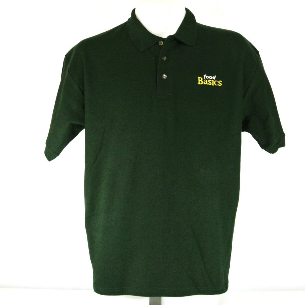 FOOD BASICS Employee Uniform Polo Shirt Green NEW Size L Large